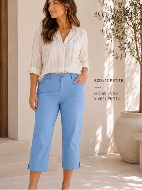 Talbots Women's Blue Cropped Pants - Size 12
Petite | Classic Fit, Polished